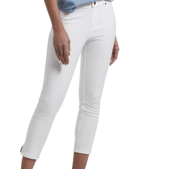 Women's Ankle Slit Essential Denim Capri Legging - Picture 1 of 3